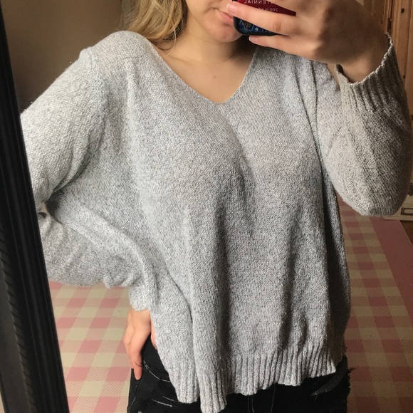 Brandy Melville Sweaters - Brandy Melville grey v neck sweater